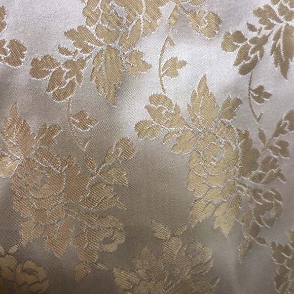 Vintage 1960s Gold Satin Damask sleeveless maxi Dress size large - Picture 11 of 12